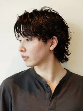 ショート メンズ メンズパーマ特化 カバヤマ　リョウのヘアスタイル