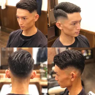 ショート メンズカットフェード パーマ/前山竜貴のヘアスタイル