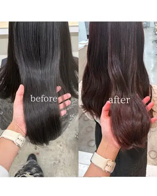 ロング カラー ナチュラルカラー/ ハイトーン AMIのヘアスタイル