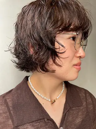ミディアム パーマ 長島 舞のヘアスタイル