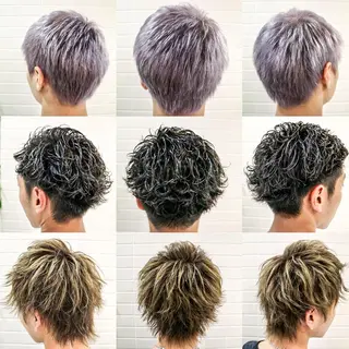 ショート カラー パーマ メンズ 看板犬がお出迎え◎ 初めてでも安心◎のヘアスタイル