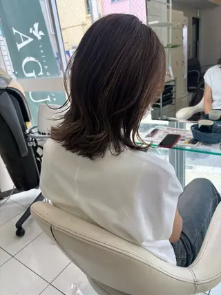 ミディアム ブリーチ透明感カラー /レイヤー👗しずかのヘアスタイル