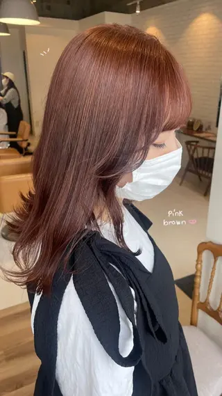 セミロング キムラ ユウリのヘアスタイル