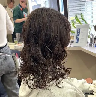 ミディアム パーマ 横浜パーマ🌐ボブ✨ 暖色カラーもえかのヘアスタイル