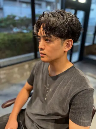パーマ メンズ 薬院平尾メンズパーマ メンズサロンkazのヘアスタイル