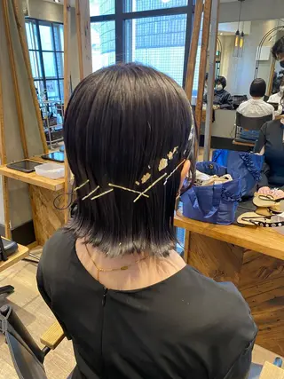 セミロング 新宿/顔周りカット +レイヤー=しずく♩のヘアスタイル