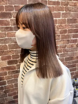 ロング カラー パーマ ヘアアレンジ メンズ キッズ ネイル マツエク・マツパ アイブロウ 久木原 ゆりのヘアスタイル