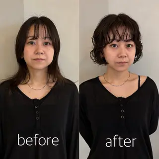 ショート パーマ/ボブ,ロング ヤマシタミウ🌀のヘアスタイル