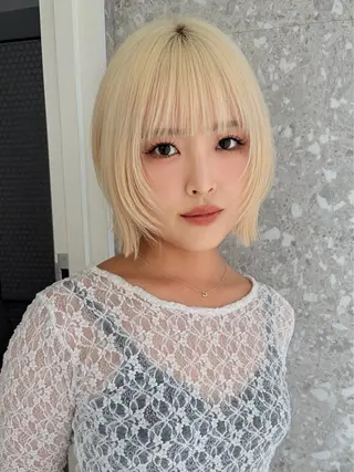 ショート カラー 失敗しないハイトーン ✨ミルクティー/ミワのヘアスタイル