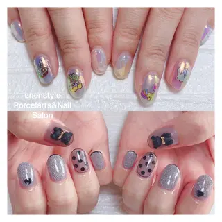 ミディアム ネイル 🐾enen style 🐾のネイルデザイン