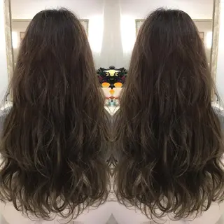 セミロング ロング カラー 髪質改善 中川 翔のヘアスタイル