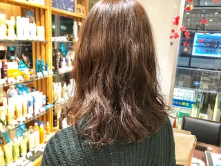 ミディアム カラー パーマ ヘアアレンジ 大山 望のヘアスタイル