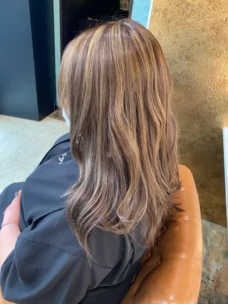 セミロング カラー ママ美容師 Tsuchiyaのヘアスタイル