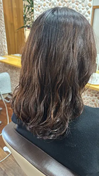 セミロング パーマ ボブスタイル/ えぐちりほのヘアスタイル