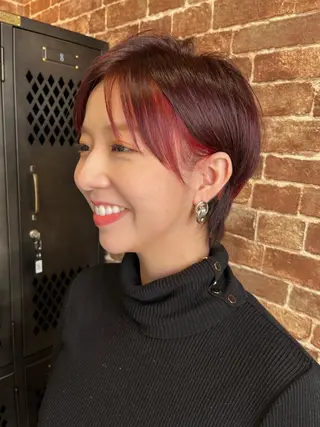 ショート カラー パーマ ヘアアレンジ メンズ キッズ ネイル マツエク・マツパ アイブロウ 久木原 ゆりのヘアスタイル