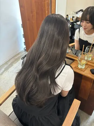 ロング カラー 【韓国レイヤー特化 ハッシュカット】のヘアスタイル