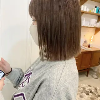 ミディアム カラー wakana/ 柔らかベージュカラーのヘアスタイル