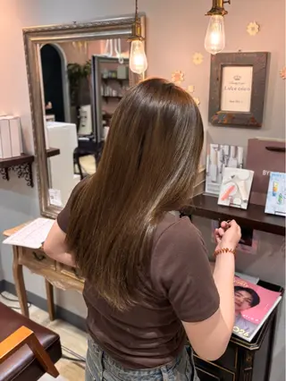 セミロング カラー 🌱なゆみ🌱透明感 /ナチュラル/高宮のヘアスタイル