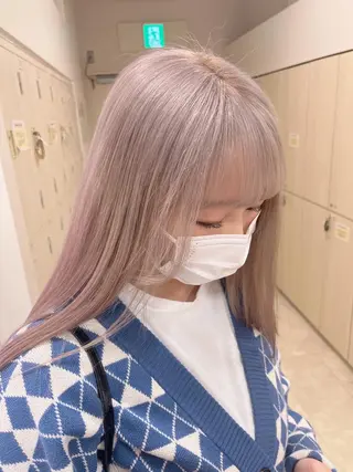 セミロング カラー 暖色/ブリーチカラー 🎀 M i k uのヘアスタイル