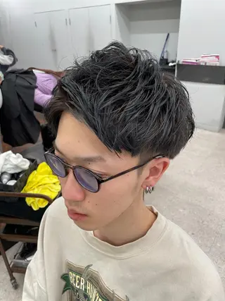 ショート メンズ 京都河原町 メンズパーマ助川龍哉のヘアスタイル