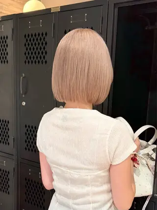 ミディアム カラー ハイトーン色落ち綺麗 /ボブ/ナカツヒカルのヘアスタイル