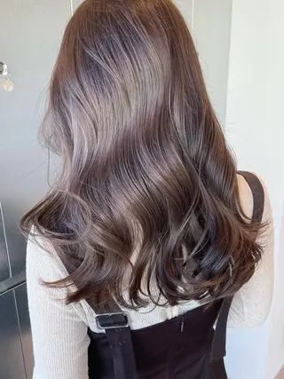 セミロング カラー ヘアアレンジ Aloa透明感ヘア ♡kanami♡のヘアスタイル