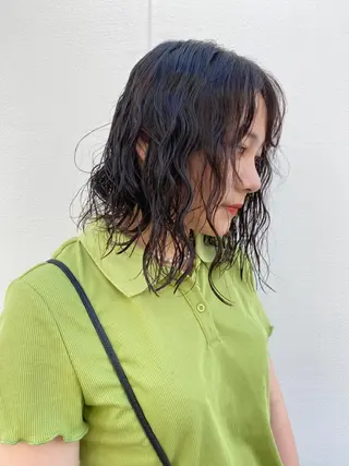 ミディアム パーマ KOOKI スティードトーキョーのヘアスタイル
