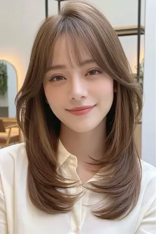 ロング バタフライレイヤー/ ニシトモユキのヘアスタイル