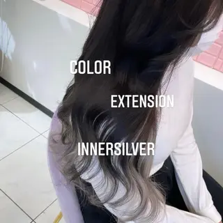 ロング カラー エクステ🩵ブリーチ 韓国ヘア🩵KAEのヘアスタイル