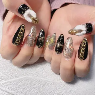 ネイル 渋谷／チップ長さ出し 👑アプレgel-xのネイルデザイン