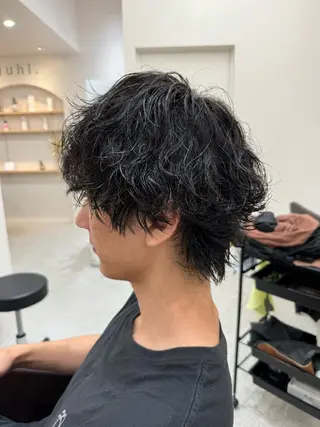 ミディアム パーマ メンズ 田代 祐太のヘアスタイル