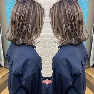 ミディアム カラー famille ファミーユのヘアスタイル