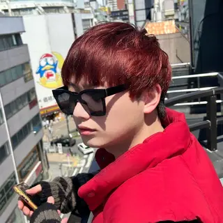 カラー メンズ アイブロウ 曲がる縮毛矯正 LIBER 岩名のヘアスタイル