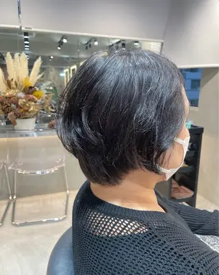 ショート パーマ オリーブベージュ/ボ ブ縮毛矯正たまき🧡のヘアスタイル