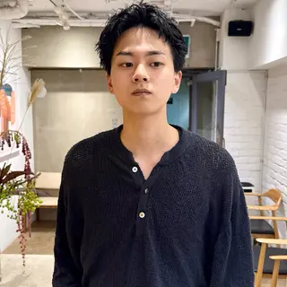 ショート メンズ センターパート 田形清流のヘアスタイル