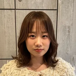 ミディアム カラー 柔らかいbeige ¦韓国¦🩰マユ🩰のヘアスタイル