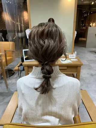 ミディアム ヘアアレンジ ピンクカラー/ mana🎀のヘアスタイル