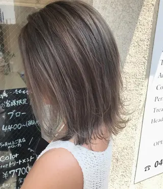 ミディアム カラー riho/レイヤー/ ハイトーン/ブリーチのヘアスタイル