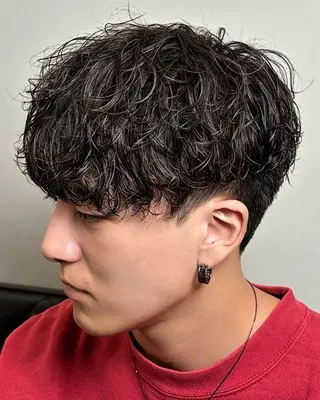 ショート パーマ メンズ 井ノ本 成海 /Wカラーモデル募集のヘアスタイル