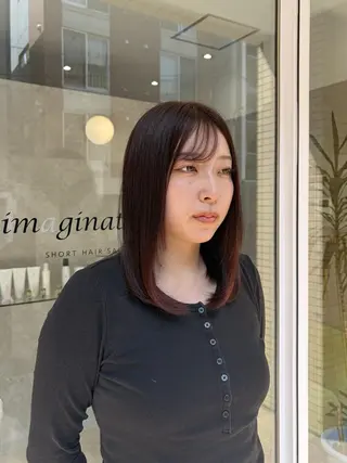セミロング 韓国ヘアケアブリーチ 莉奈のヘアスタイル