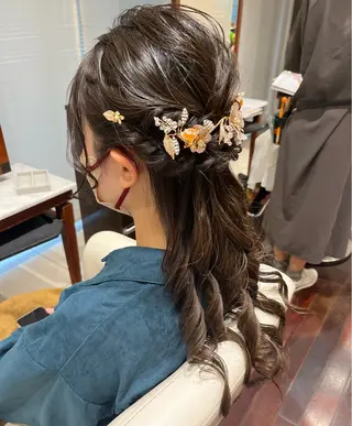 ロング ヘアアレンジ 梅田茶屋町ヘッドスパ ＆艶カラー　りほのヘアスタイル