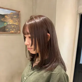 セミロング 新宿/顔周りカット +レイヤー＝しずく♩のヘアスタイル