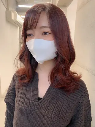ミディアム カラー 透明感カラー✂︎ /縮毛矯正/YUKAのヘアスタイル