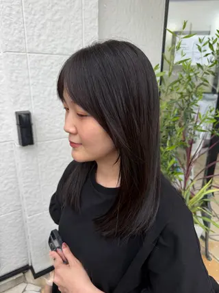 ミディアム カラー 韓国風透明感カラー✨ 播磨茉侑のヘアスタイル