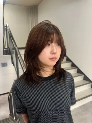 セミロング 【レイヤー艶カラー】 🎀moka🎀のヘアスタイル