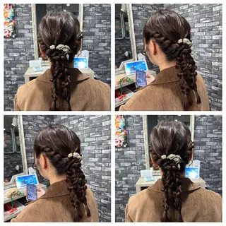 セミロング ヘアアレンジ 🎀推し活ヘアー🎀 Yuuna🐰💖のヘアスタイル