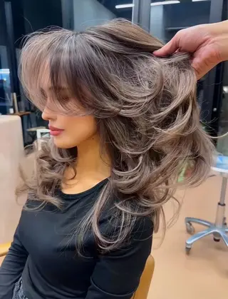 ロング kouji メンズバレイヤージュのヘアスタイル