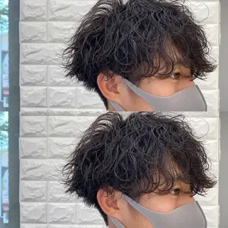 パーマ 韓国ヘア レイヤーカットのヘアスタイル