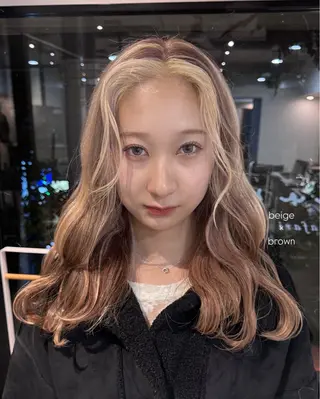 セミロング saki｜透明カラー ドライパーマ.パーマのヘアスタイル