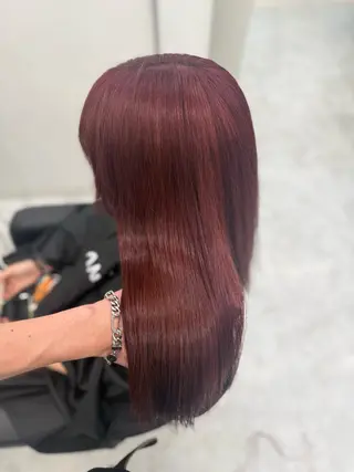 ロング カラー ヘアアレンジ 🩶渋谷の赤髪 トップ/らいる🩶のヘアスタイル